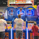 Competitive game play on rented basketball arcade games San Diego California