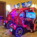 Crusin Blast racing driving game at rental event San Jose Bay Area Arcade Party Rental