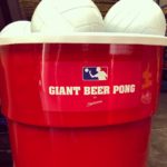 Giant Beer Pong with custom branding Arcade Party Rental