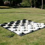 Giant Checker set up picnic at Golden Gate Park Arcade Party Rental San Francisco