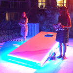 Giant LED corn hole during event Arcade Party Rental San Jose Bay Area