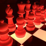 Giant LED Glow Chess Table rental San Francisco available from Arcade Party Rental