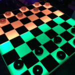 LED lighted Checkers and chess Table game rental from Arcade Party Rental