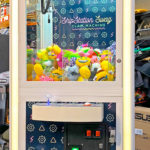 Prize Cube Arcade Crane Machine with Corporate Branding and LED glowing lights