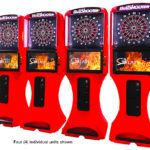 Four LED Glowing Dart Board Game Arcade Party rental San Jose Bay Area