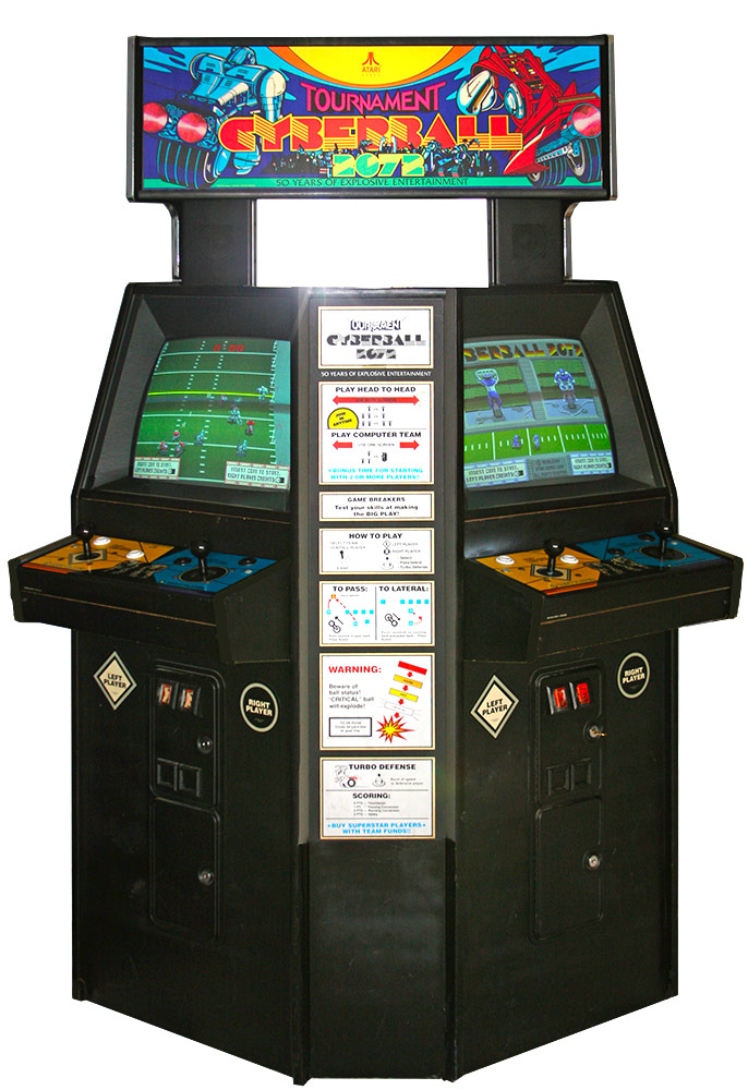 Atari Cyberball 2072 tournament Arcade Video Game side art  mettalic ink 