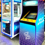 Custom Pac Man and Crane Arcade Games event rental Las Vegas convention center