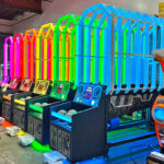 Hyper Shoot basketball arcade game getting ready for a party in Las Vegas at Arcade Party Rental