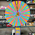 Prize Wheel spin and win customized for New Year party San Francisco by Arcade Party Rental
