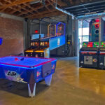 Air FX Air hockey game with NFL Two Minute Drill arcade party event rental in Los Angeles Staple Center
