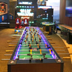 Giant 12 player LED foosball table with Giant LED arcade party rental San Francisco