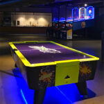 LED Air Hockey with LED NBA Hoops basketball game at a Moscone Convention Center in San Francisco Arcde Party Rental