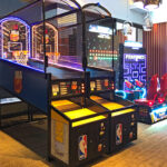 LED NBA Hoop interactive sport themed arcade games corporate arcade party event rental San Jose Video Amusement