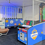 Hyper Shoot and NFL 2 Minute Drill arcade games branded for event in Las Vegas provided by Arcade Party Rental San Francisco