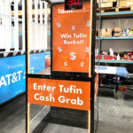 Cash Grab money booth branded for a promotional even in Las Vegas from Arcade Party Rental