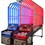 Hyper Shoot Basketball Arcade Games with strobing LED lights available for rent from Arcade Party Rental