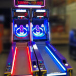LED Skeeball with overhead sign for rental San Diego Convention Center by Arcade Party Rental