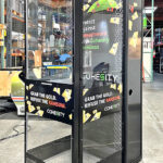 Money booth with corporate branding ready for delivery to trade show in Las Vegas