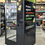 Money booth with custom branded enclosure for the back of the machine Las Vegas
