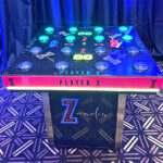 Strike a Light arcade game with custom graphics for a Bat Mizvah party by Arcade Party Rental