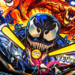 Venom pinball machine from Stern Pinball detailed image of a playfield Arcade Party Rental