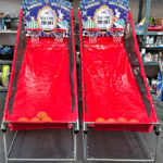 1 on 1 hoops basketball with custom branding for corporate customer trade show San Francisco from Arcade Party Rental