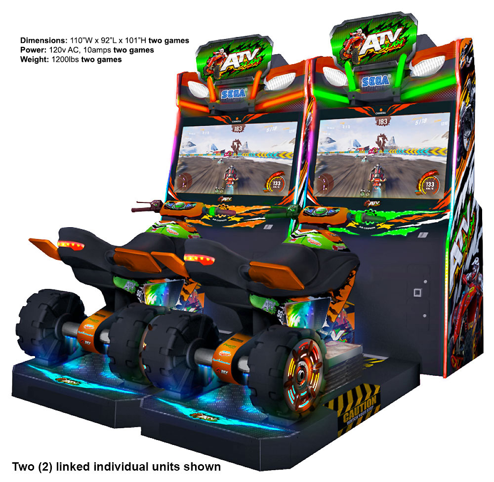 ATV Dirt Bike Racing Sega arcade game rental from Arcade Party Rental Los Angeles and Las Vegas Nevada