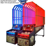 HYPER SHOOT LED strobing basketball game with overhead marquee available for rental and hire from Arcade Party Rental San Francisco San Jose Bay Area