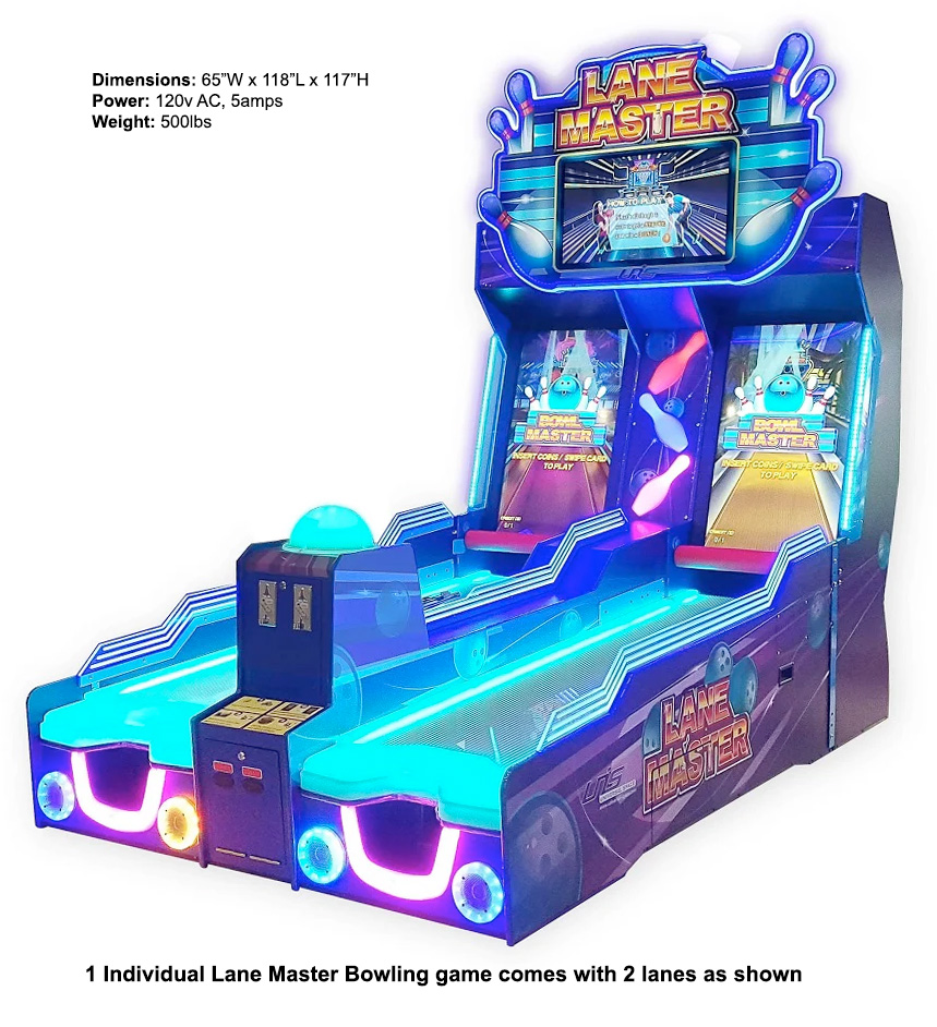 Lane Master bowling arcade game available for rent lease hire from Arcade Party Rental San Francisco BAy Area