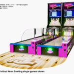 Neo Bowling portable arcade lanes from ICE Games available for lease hire or rent from Arcade Party Rental Las Vegas Los Angeles