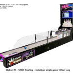 Neon Bowling single individual lane 18 foot long from ICE Games available for rent from Arcade Party Rental San Francisco California Option 1