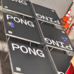 Ping Pong tables with corporate custom branding for rental event in Las Vegas from Arcade Party Rental