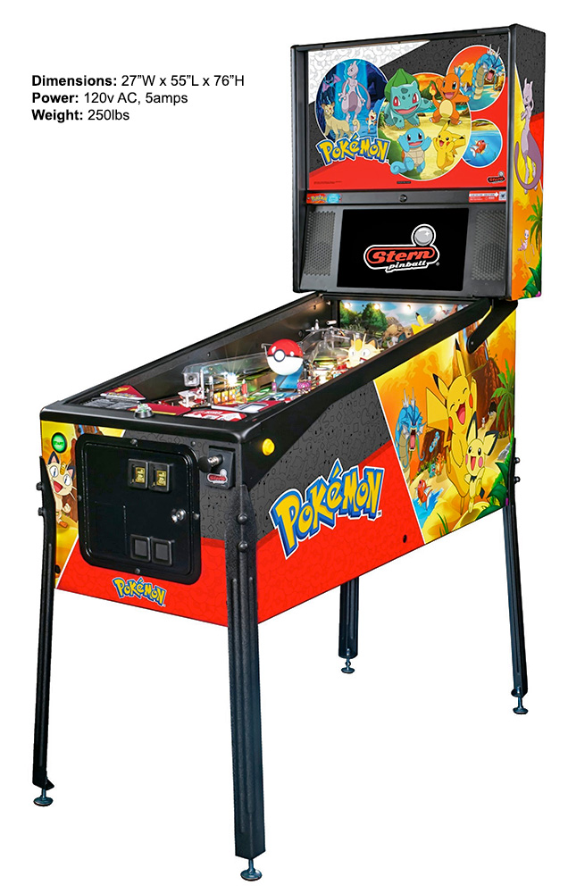 Pokemon PRO pinball machine from Stern Pinball available for rent for your next event from Arcade Party Rental San Francisco