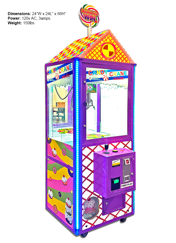 Candy Crane arcade game available for rent lease and hire from Arcade Party Rental Los Angeles Las Vegas San Diego
