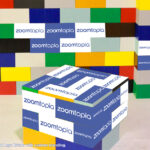 Giant Lego Block with custom company logo at the corporate event in San Francisco from Arcade Party Rental
