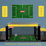 Sit Down Soccer table game with corporate wrapping ready for your next rental event from Arcade Party Rental San Francisco California