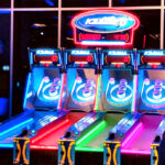 ICEBALL FX with colorful LED overhead sign marquee at rental event in San Francisco Bay Area from Arcade Party Rental